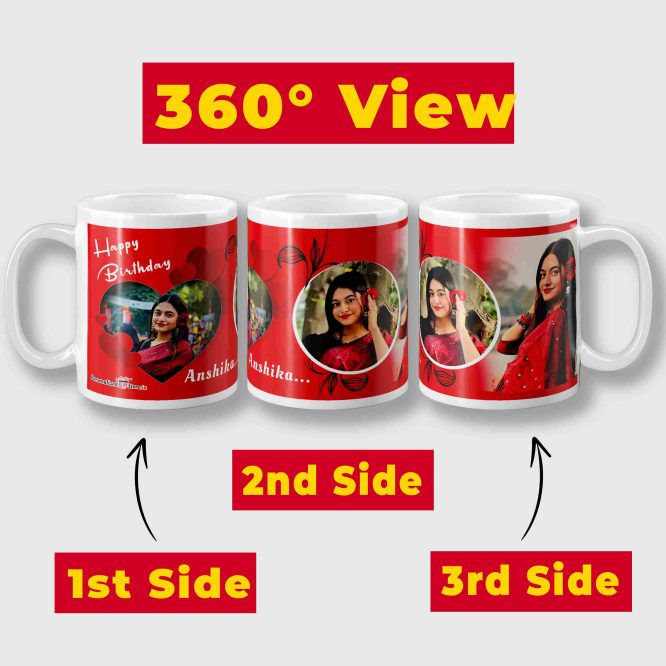 Personalized Happy Birthday Gift Coffee Mug | Custom Photo Print for Girl, Boy, Husband, Wife, Mom, Dad, Boyfriend, Girlfriend, and Friend | Best Birthday Gift Idea