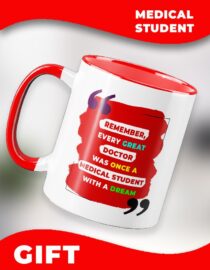 Motivational Quote Coffee Mug for Medical Students | Perfect Gift for Medical Students, NEET Aspirants & Future Doctors (Red)