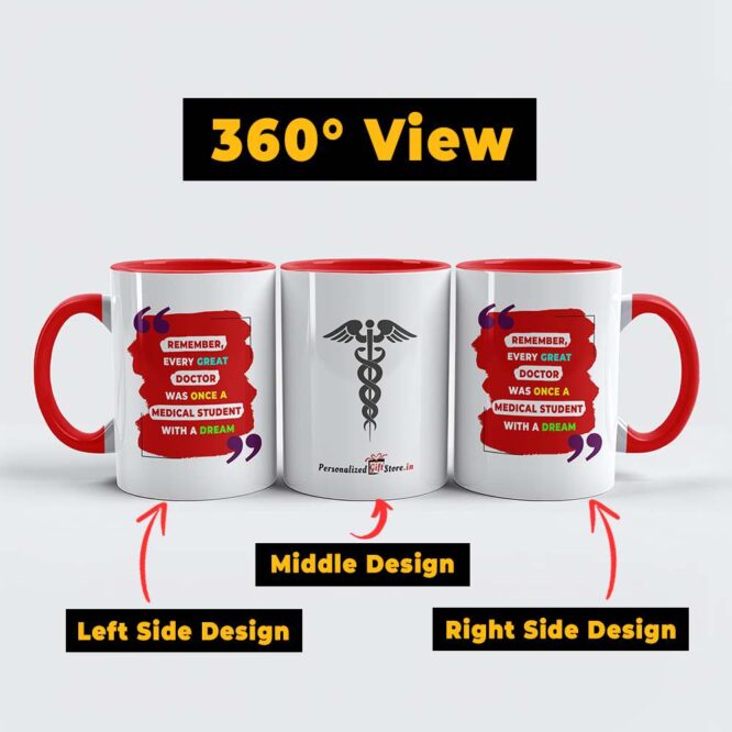 Motivational Quote Coffee Mug for Medical Students | Perfect Gift for Medical Students, NEET Aspirants & Future Doctors (Red)