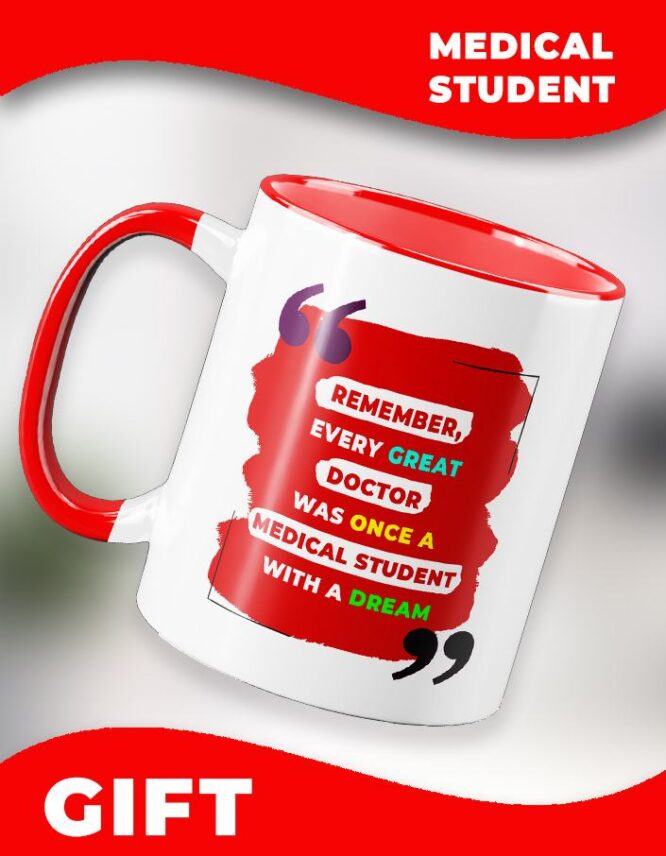 Motivational Quote Coffee Mug for Medical Students | Perfect Gift for Medical Students, NEET Aspirants & Future Doctors (Red)