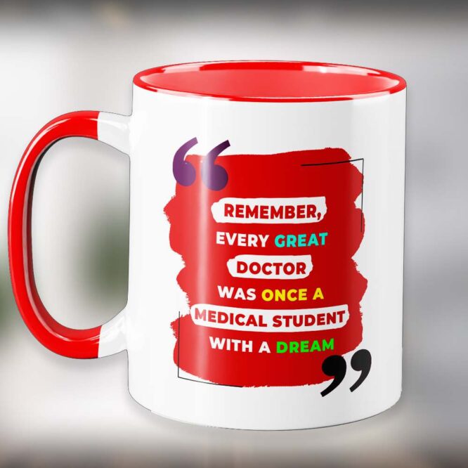 Motivational Quote Coffee Mug for Medical Students | Perfect Gift for Medical Students, NEET Aspirants & Future Doctors (Red)